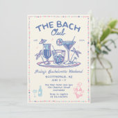 手描きお洒落カクテルバチェロレッテ週末 招待状 (スタンド正面)