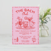 手描きお洒落カクテルバチェロレッテ週末 招待状 (スタンド正面)