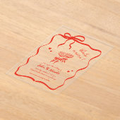 手描きお洒落カクテルThats Amore結婚 アクリル招待状 (レイダウン)