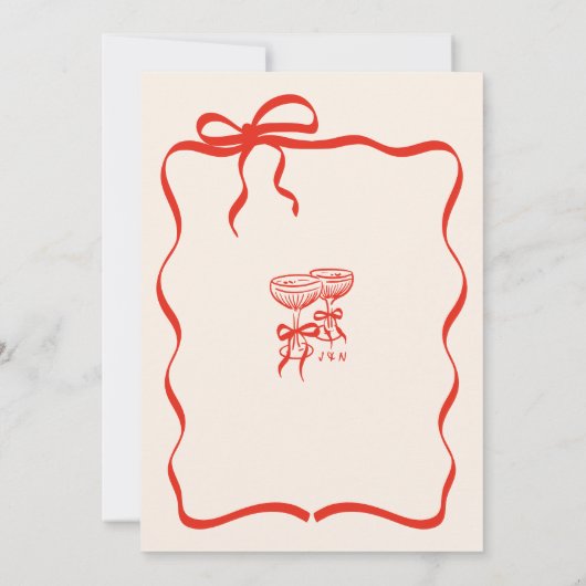 手描きお洒落カクテルThats Amore結婚 招待状 (裏面)