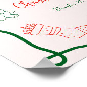 手描きお洒落クリスマスウェルカムパーティーサイン ポスター (角)