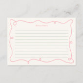 手描きお洒落グリーン&ピンクレシピ エンクロージャーカード (裏面)