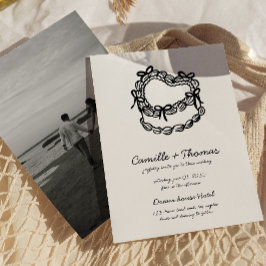 手描きお洒落ケーキ写真結婚式招待状 セーブザデート