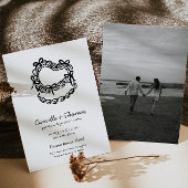 手描きお洒落ケーキ写真結婚式招待状 セーブザデート