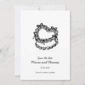 手描きお洒落ケーキ結婚式の日付を保存 セーブザデート (正面)