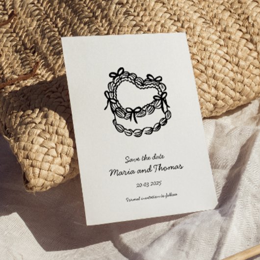 手描きお洒落ケーキ結婚式の日付を保存 セーブザデート