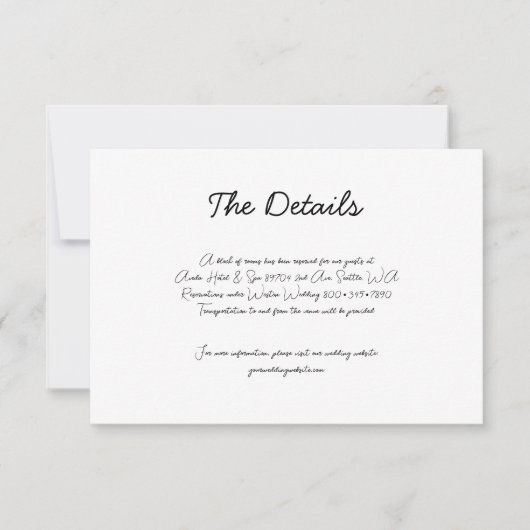 手描きお洒落ケーキ結婚式RSVPカード 出欠カード (正面)