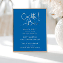 手描きお洒落シェルブルーカクテルバー