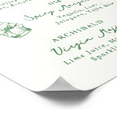 手描きお洒落シグネチャードリンクグリーン ポスター (角)