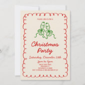 手描きお洒落シャンパンクリスマスパーティー 招待状 (正面)