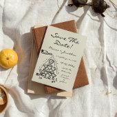 手描きお洒落シャンパンタワー日付を保存 招待状