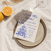 手描きお洒落シャンパンタワー日付を保存 招待状