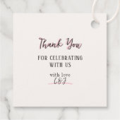 手描きお洒落シャンパントースト結婚ーズ フェイバータグ (裏面)