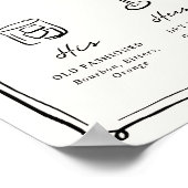 手描きお洒落ドードルのシグネチャードリンク ポスター (角)