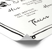 手描きお洒落ドードルのシグネチャードリンク ポスター (角)