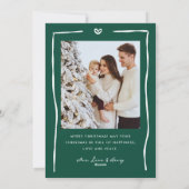 手描きお洒落ドードルリースクリスマスフォト シーズンカード (裏面)