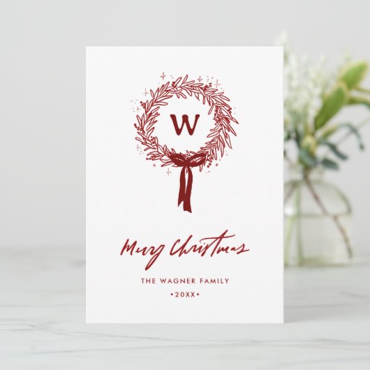 手描きお洒落ドードルリースクリスマスフォト シーズンカード (スタンド正面)