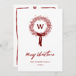 手描きお洒落ドードルリースクリスマスフォト シーズンカード