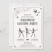 手描きお洒落ハロウィーンの衣装招待状 招待状 (正面)