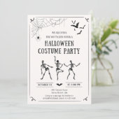 手描きお洒落ハロウィーンの衣装招待状 招待状 (スタンド正面)