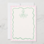 手描きお洒落ピンクウェーブリハーサルディナー 招待状 (裏面)