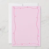 手描きお洒落ピンクブライダルシャワー招待 招待状 (裏面)