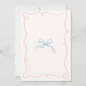 手描きお洒落ピンク&ブルーブライダルシャワー 招待状 (裏面)