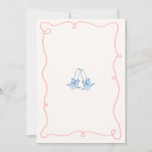 手描きお洒落ピンク&ブルーブライダルシャワー 招待状 (裏面)