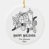 手描きお洒落フェスティバルクリスマス セラミックオーナメント (裏面)