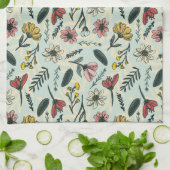 手描きお洒落フローラキッチンタオル キッチンタオル (折り畳み)