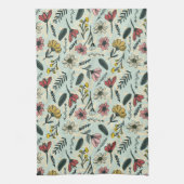 手描きお洒落フローラキッチンタオル キッチンタオル (縦)