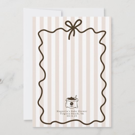 手描きお洒落ベビーは醸造ベビーシャワー 招待状 (裏面)