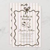 手描きお洒落ベビーは醸造ベビーシャワー 招待状 (正面/裏面)