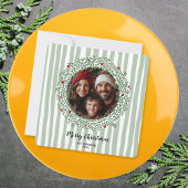 手描きお洒落メリークリスマスリース写真 招待状