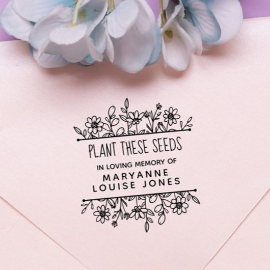 手描きお洒落ワイルドフラワー植物種子 ラバースタンプ