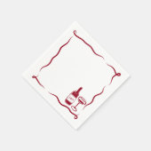 手描きお洒落ワインズ結婚シックなマルーン スタンダードカクテルナプキン (角)