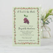 手描きお洒落ヴィネヤードワインブライダルシャワー 招待状 (スタンド正面)