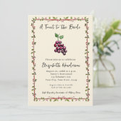 手描きお洒落ヴィネヤードワインブライダルシャワー 招待状 (スタンド正面)