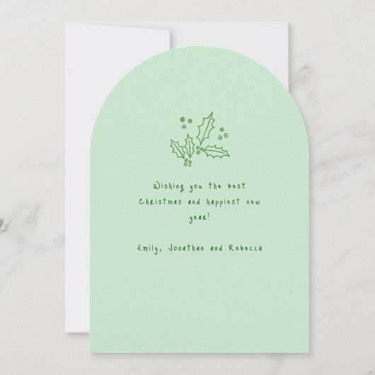 手描きお洒落写真メリークリスマスアーチ 招待状 (裏面)