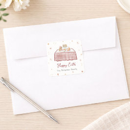 手描きお洒落春イースターブランチ スクエアシール