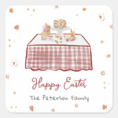 手描きお洒落春イースターブランチ スクエアシール (正面)