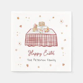 手描きお洒落春イースターブランチ スタンダードカクテルナプキン