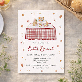 手描きお洒落春イースターブランチ 招待状
