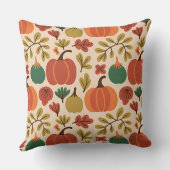 手描きお洒落秋ハロウィーンパンプキンシール クッション (裏面)