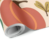 手描きお洒落秋ハロウィーンパンプキンシール ラッピングペーパー (ロールコーナー)