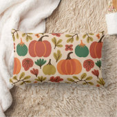 手描きお洒落秋ハロウィーンパンプキンシール ランバークッション (ブランケット)