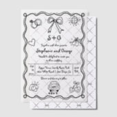 手描きお洒落結婚角 ベラム紙招待状 (オフセット (招待状))