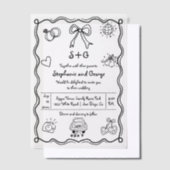 手描きお洒落結婚角 ベラム紙招待状 (オフセット)