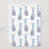 手描きお洒落花びらプロセッコブライダルシャワー 招待状 (裏面)