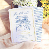 手描きお洒落花市場ブライダルシャワー 箔招待状